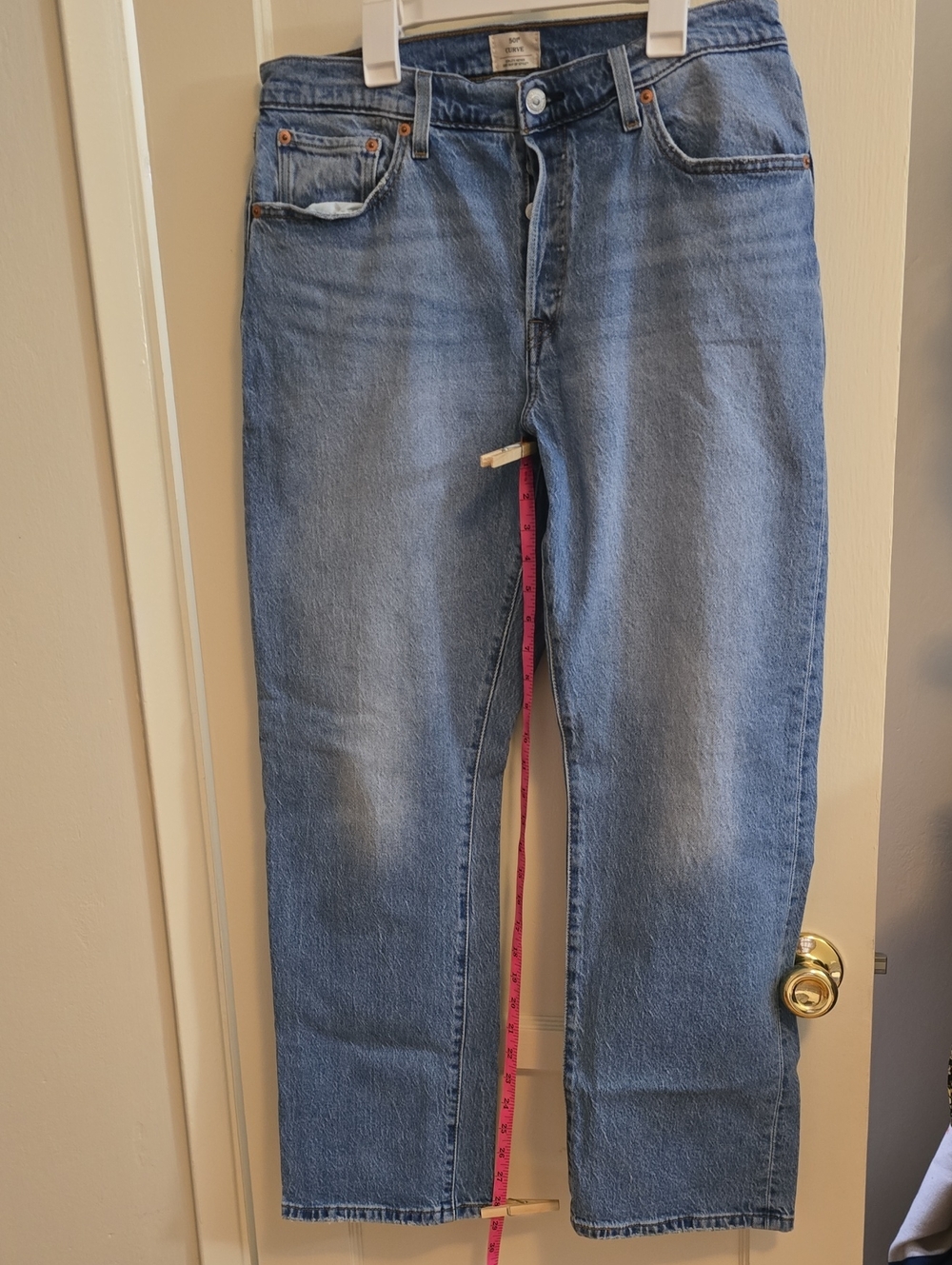 Levis 501 Curve 32x30L Classic Light Wash Straight Leg Jeans